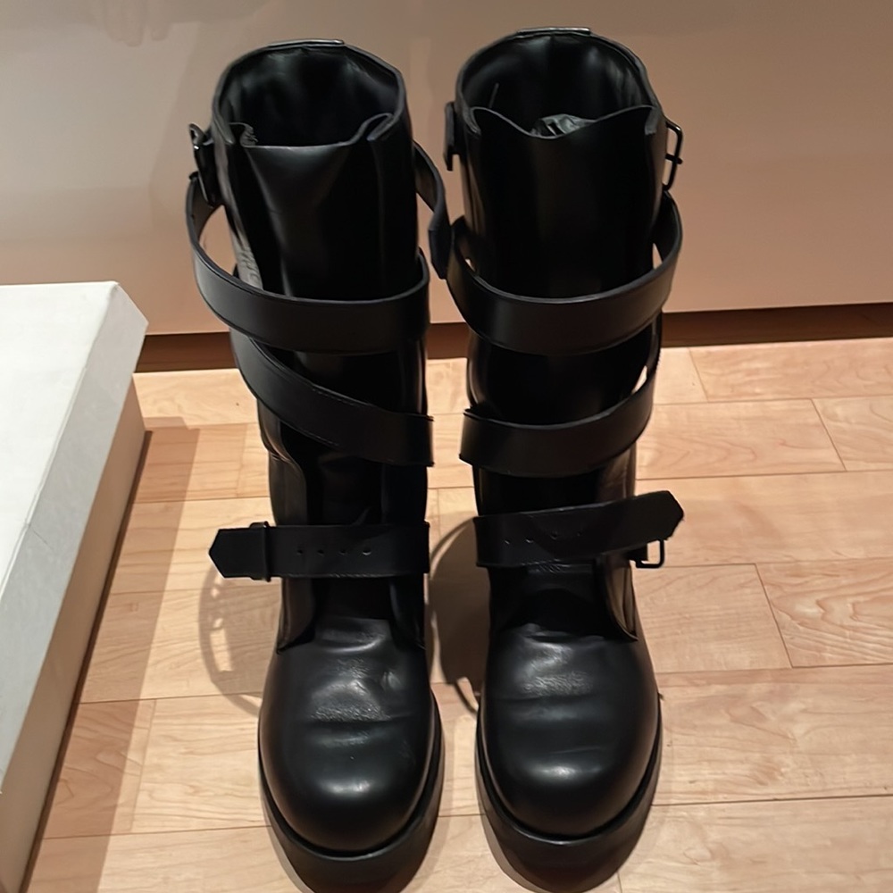 Helmut Lang moto boots black leather - Picture 4 of 7